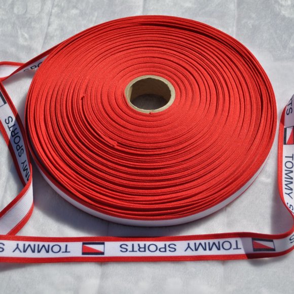 Tommy sports fabric roll trim White and red 50 Yards long by one inch wide - Picture 5 of 6